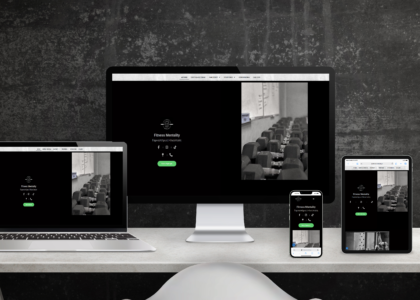 Multiple screen sizes showing the homepage of Fitness Mentality