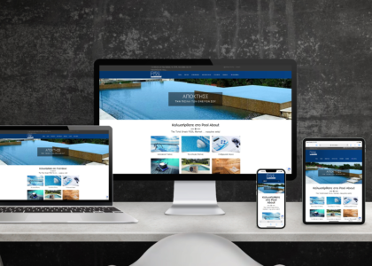 Multiple screen sizes showing the homepage of pool about